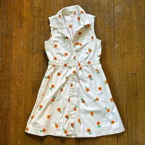 J crew orange print sleeveless dress size 8 crewcuts